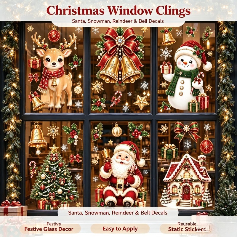 Elk Bugle Call - 4/6 Sheets Christmas Static Window Clings
